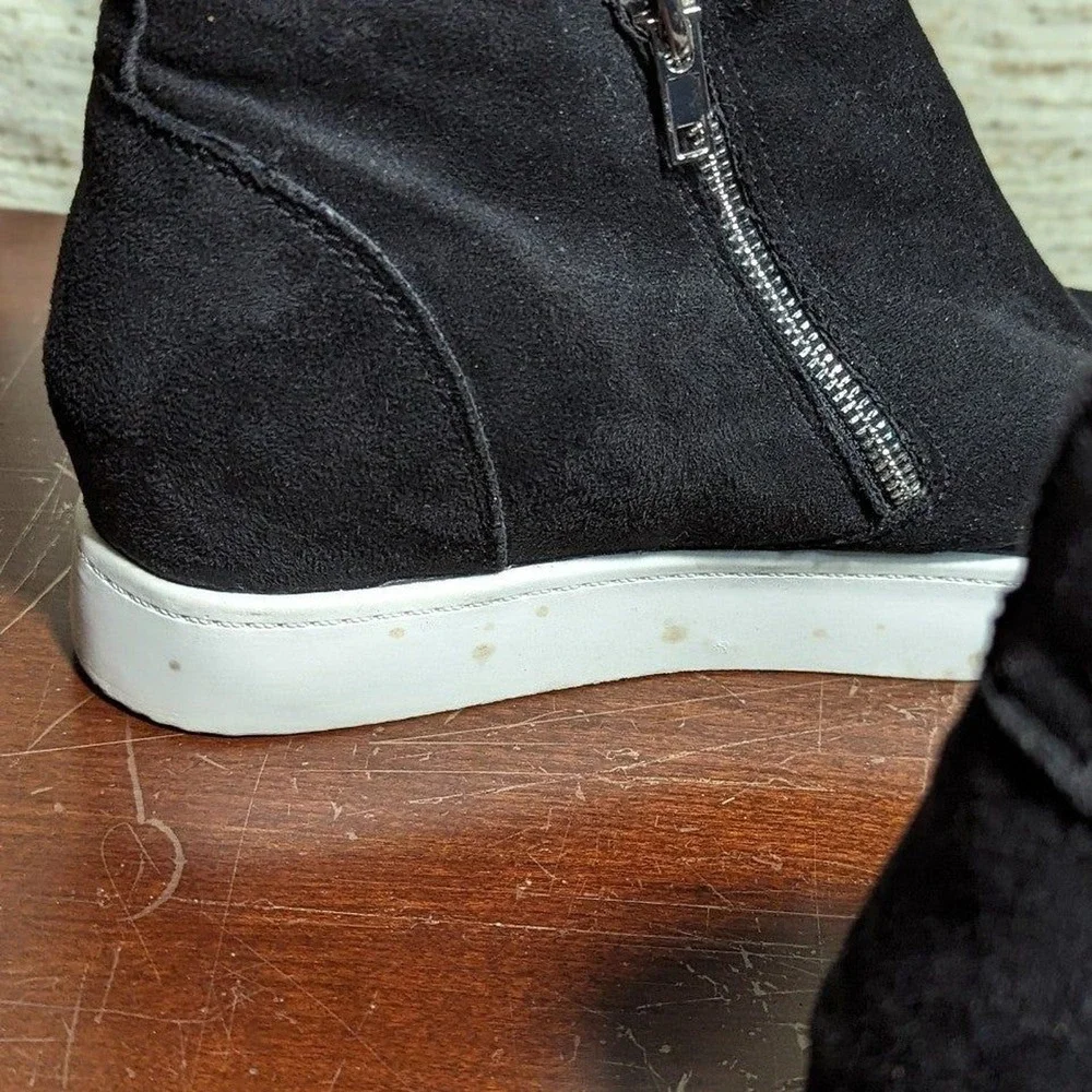 Vintage Y2K Indie Sleaze Soda Wedge High Top Sneakers Black Streetwear Women's 8